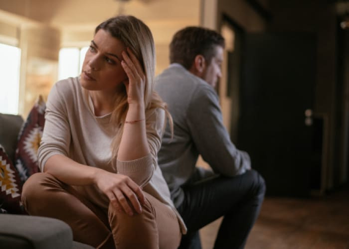 unhappy young couple