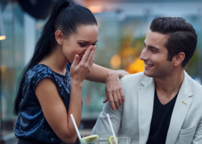 young couple having fun in a club