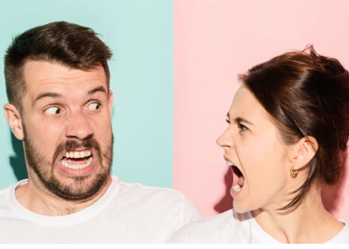 couple fighting and shouting at each other