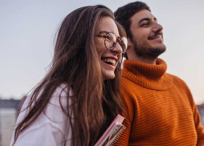 couple having fun and flirting