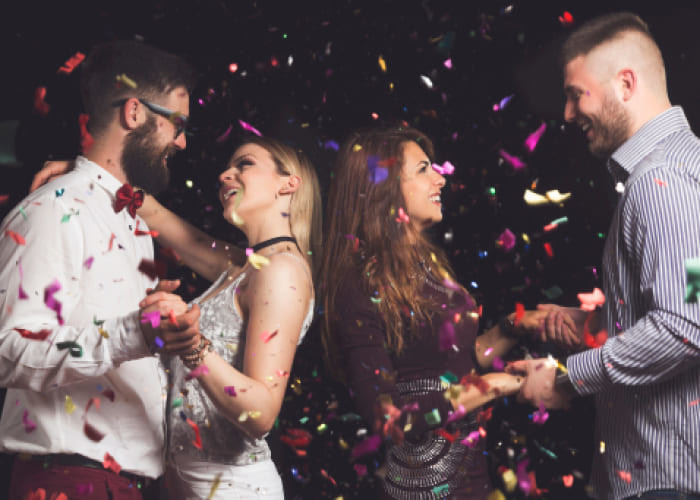 couples dancing in club