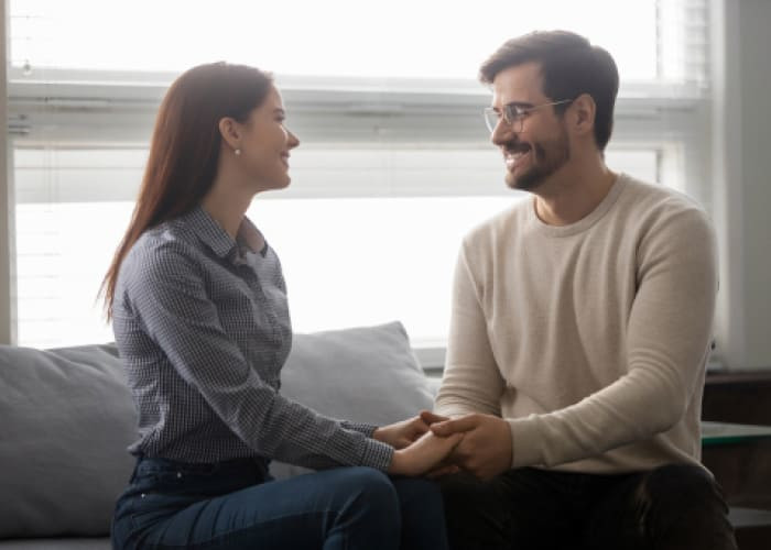 couple holding hands