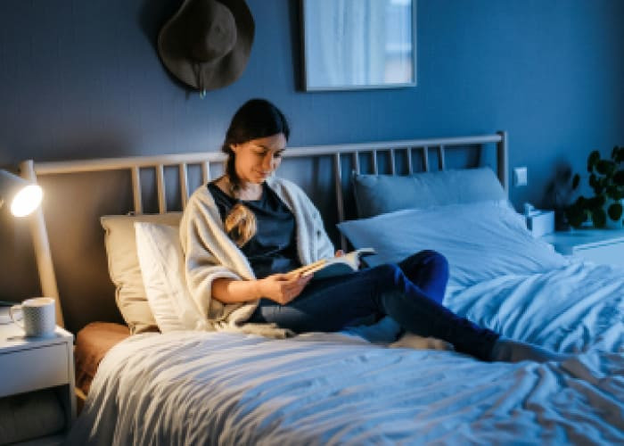 woman reading a book