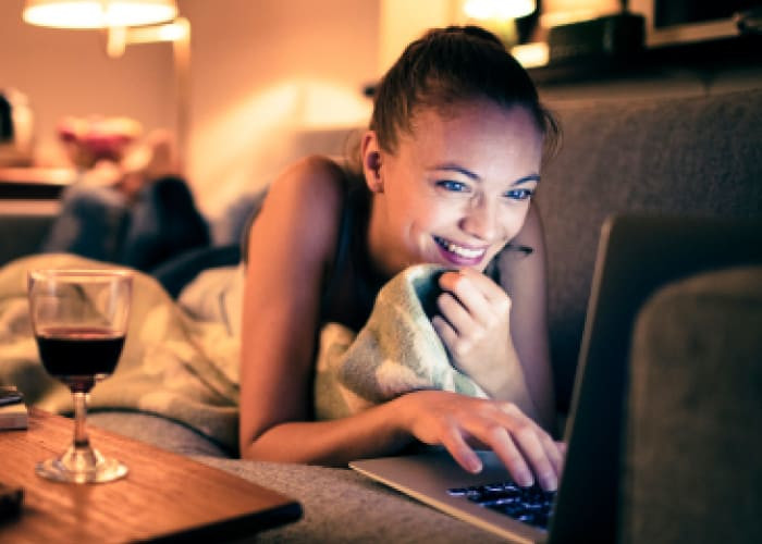 woman using a laptop