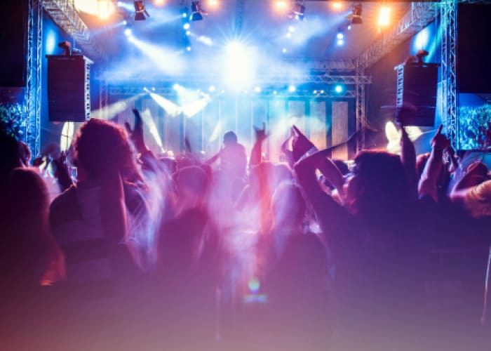 psychedelic LA Club concert crowd